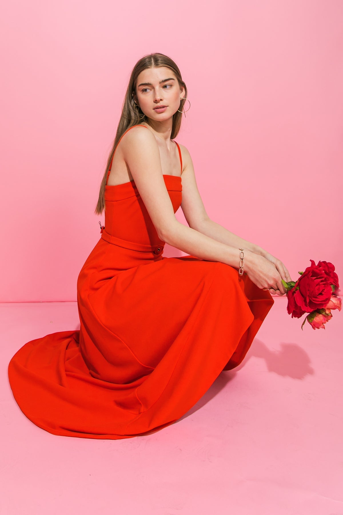 WATCH ME GO WOVEN HI-LO DRESS Flying Tomato